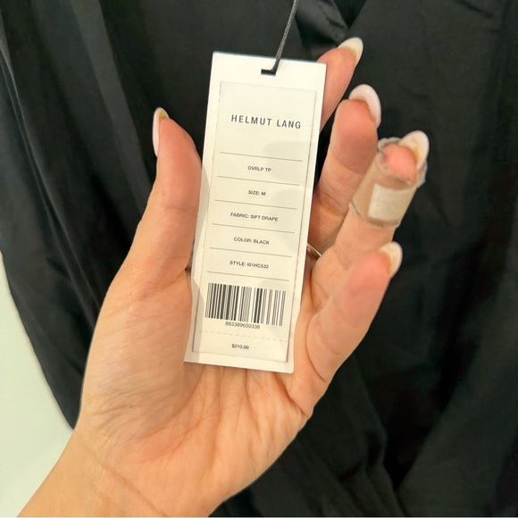 Helmut Lang Asymmetrical Minimalist Black Silk Top new with tag Medium 1894 - Picture 5 of 12